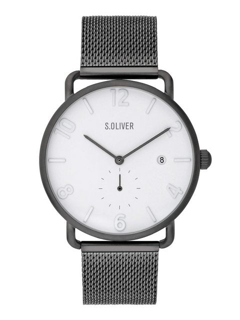 s.Oliver Quarzuhr s.Oliver Herren Analog Quarz Uhr mit Edelstahl Armband SO-3719-MQ, s.Oliver Herren Analog Quarz Uhr mit Edelstahl Armband SO-3719-MQ im Sale