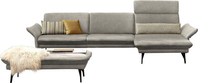 himolla Ecksofa 1928, mit Hocker, Füße anthrazit