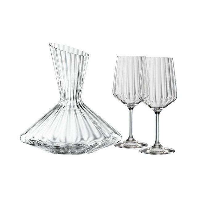 SPIEGELAU Dekanter Dekantier Set LifeStyle, (Set, 3-tlg), mit 2 Weingläsern