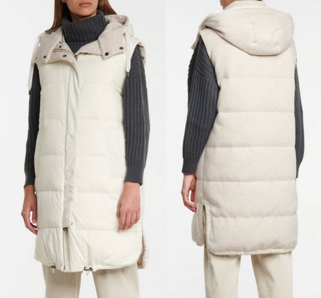 BRUNELLO CUCINELLI Wendeweste BRUNELLO CUCINELLI REVERSIBLE CASHMERE DOWN WAISTCOAT VEST DAUNEN JACK