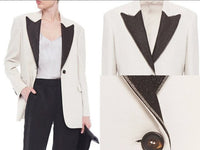 Thumbnail for BRUNELLO CUCINELLI Jackenblazer BRUNELLO CUCINELLI Bead Embellished Metallic Woven Twill Blazer Jacke