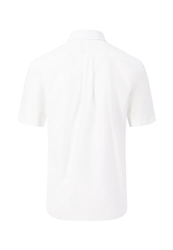 FYNCH-HATTON Herren Halbarm-Hemd aus Slub-Baumwolle, White, 3 im Sale