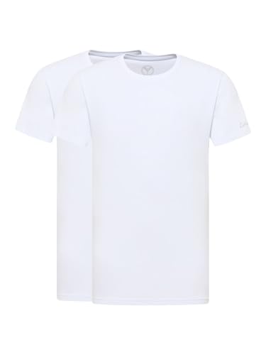 Carlo Colucci Rundhals T-Shirt, 2er Pack Weiß L im Sale