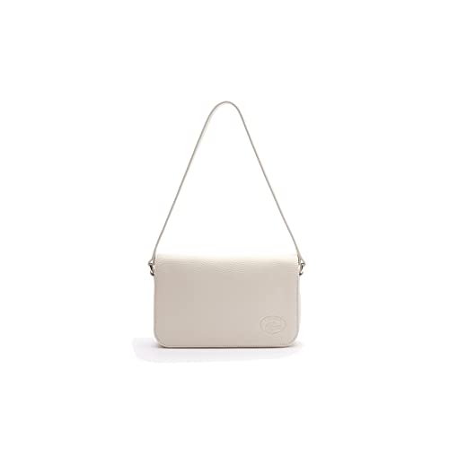 Lacoste Damen Handtasche Flap Bag,Leder,20x12.5x4cm, Handtasche Schultertasche Schulterriemen,Creme (J05),Einheitsgröße (One Size) im Sale