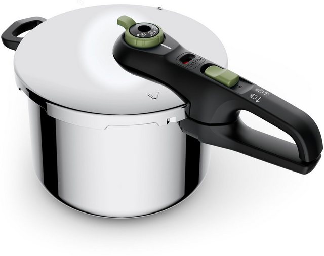 Tefal Schnellkochtopf Secure Trendy, Edelstahl (1-tlg), Dampfkochtopf, Garregler,Sicherheitsvorrichtung,Korbeinsatz, Induktion im Sale