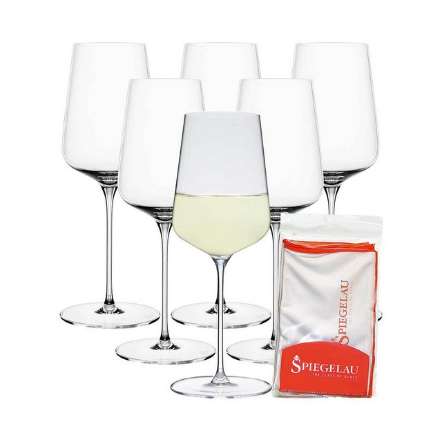 SPIEGELAU Weißweinglas Definition Weißweingläser + Poliertuch 430 ml, Glas