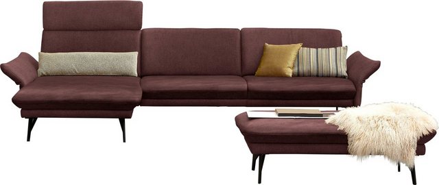 himolla Ecksofa 1928, mit Hocker, Füße anthrazit