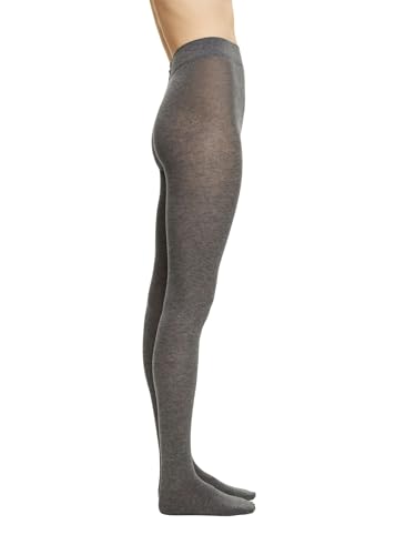 ESPRIT Damen Strumpfhose Plain W TI Baumwolle Wolle einfarbig 1 Stück, Grau (Light Grey Melange 3390), 42-44 im Sale