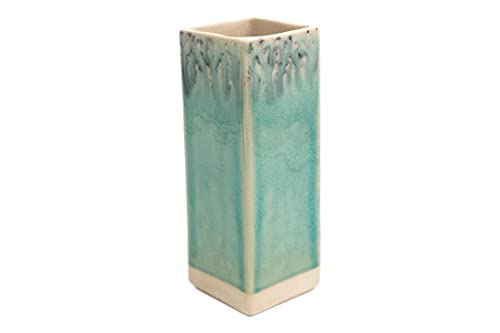 Costa Nova, Madeira Kollektion, Steinzeug Geschirr, Vase, rechteckig, blau, 20 cm im Sale