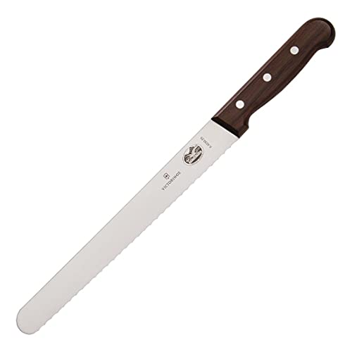 Victorinox, 5.4230.25, Wood, Abspeckmesser, Extra scharfe Klinge, mit Wellenschliff, mit edlem Holzgriff, Braun, Made in Switzerland, im Sale