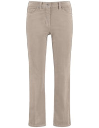 Thumbnail for Gerry Weber Damen 7/8 Cordhose Marlie Flared FIT unifarben, Melange 7/8 Länge Travertine Washed 44 im Sale