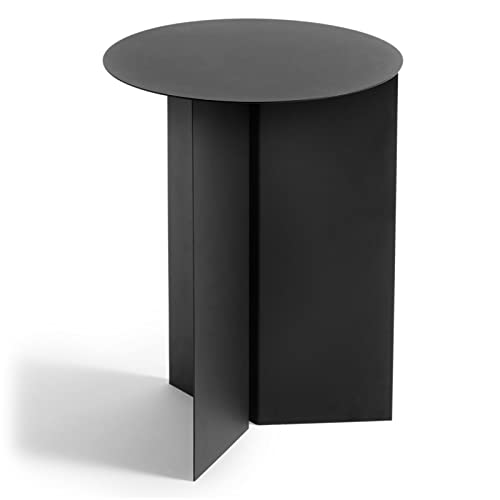 Hay Slit Table Round High Beistelltisch, Stahl, Black, 35cm im Sale