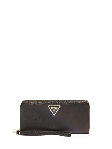 GUESS Women Laurel SLG Large Zip Around Wallets, Black im Sale