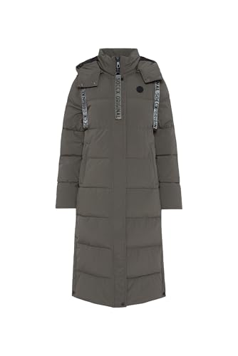 SOCCX Damen 2-in-1 Puffer Coat und Weste Olive Xxl im Sale