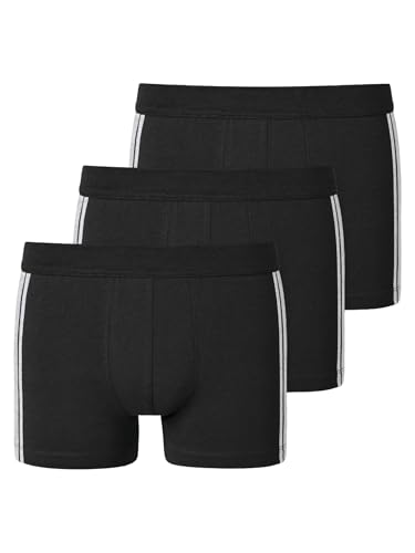 Schiesser Herren 3 Pack Softbund Und Streifen - 95/5 Organic Boxershorts, Schwarz_173816, XL EU im Sale