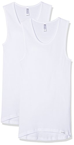 Palmers Herren Doppelripp Tank ärmellos Doppelpack Unterhemd, Weiß (Weiss 100), X-Large (2er Pack) im Sale