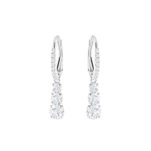 Swarovski Stilla Attract Trilogy Ohrringe, Weiss, Rhodiniert im Sale