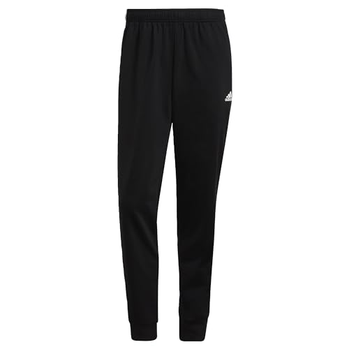 adidas Herren Essentials Warm-Up Tapered 3-Stripes Track Pants, Black / White, im Sale