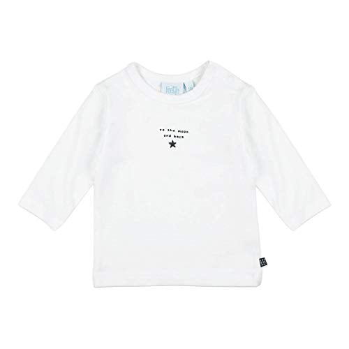 Feetje Baby-Jungen Langarmshirt einfarbig mit Print 'to The Moon and Back' und Sternchen-Stickerei, Farbe:Weiß, im Sale