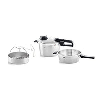 Thumbnail for Fissler Vitavit Premium / Schnellkochtopf-Set, 4-teilig (4,5l - Ø 22 cm & Schnellbratpfanne 2,5l - Ø 22 cm) inkl. Metall-Deckel, Einsatz - Induktion, Silber im Sale