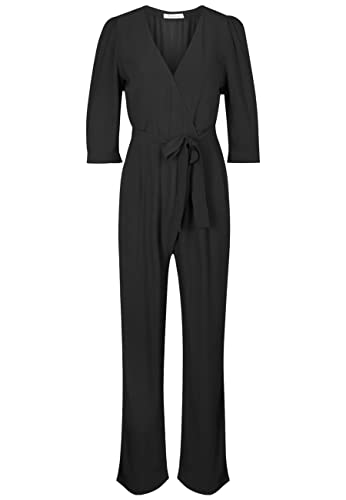 Tamaris Damen AOP Gewickelter Jumpsuit ANJO Schwarz 42 im Sale