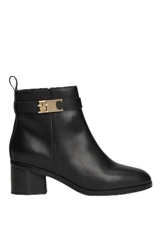 Tommy Hilfiger TH LOGO MID HEEL BOOTIE ( Niedrige Stiefel Damen, Schwarz (Black), 39 EU im Sale