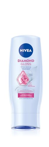 NIVEA Diamond Gloss Brillanz Spülung, pflegende Haarspülung mit Diamantpartikeln und Rosenöl, intensive Pflegespülung für strahlenden Glanz (200 ml)