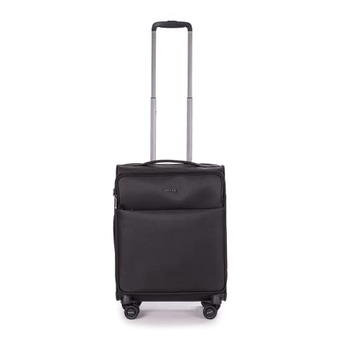 Stratic Light + Koffer Weichschale Reisekoffer Trolley Rollkoffer Handgepäck, TSA Kofferschloss, 4 Rollen, Erweiterbar (S, Schwarz) im Sale