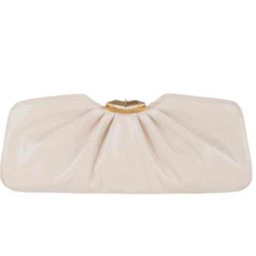 Elisabetta Franchi Handtasche Art BS49A37E2 Puffy Clutch mit goldenem Knopf Haferflocken, Haferflocken, 31 x 12 x 5,5 cm im Sale