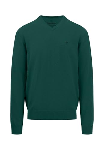 FYNCH-HATTON Herren Feinstrickpullover mit V-Ausschnitt, Dark Emerald, im Sale