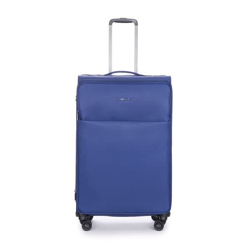 Stratic Light + Koffer Weichschale Reisekoffer Trolley Rollkoffer groß, TSA Kofferschloss, 4 Rollen, Erweiterbar, Größe L, Blau im Sale