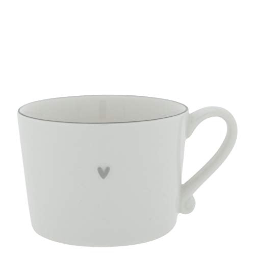 Becher mit Henkel little Heart Keramik weiss grau Keramikgeschirr Kaffeebecher BC Cup Küche Gedeckter Tisch