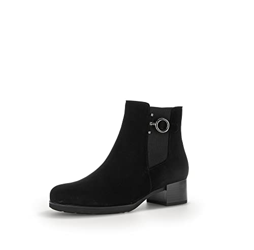 Gabor Damen Chelsea Boots, Frauen Stiefeletten,Wechselfußbett,Best Fitting,Schlupfstiefel,flach,Stiefel,Bootee,schwarz(Altsilber),38.5 EU / 5.5 UK im Sale