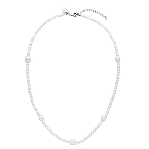 Purelei Glace Kette (Silber), Wasserfeste Perlenkette für Frauen, Kette aus Edelstahl, Geschenk für Frauen, 50-55 cm Länge verstellbar im Sale