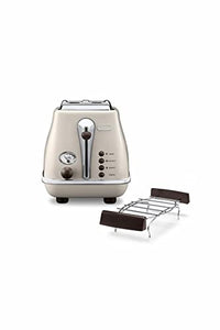 Thumbnail for De'Longhi Icona Vintage CTOV 2103.BG – 2-Schlitz-Toaster mit Brötchenaufsatz, Toaster mit 6 Bräunungsstufen, Auftau- & Aufwärmfunktion, aus Edelstahl in elegantem Retro Look, beige im Sale