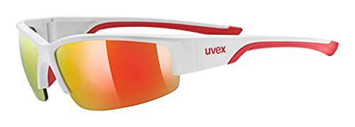 uvex sportstyle 215 - Sportbrille für Damen und Herren - starker Schutz vor Sonnenstrahlung - druckfreier Sitz & perfekter Halt - white red/red - one size im Sale