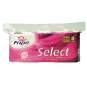 Fripa Toilettenpapier Select - 4-lagig, geprägt, hochweiß, 8 Rollen à 160 Blatt; Packungsinhalt: 8 Rollen