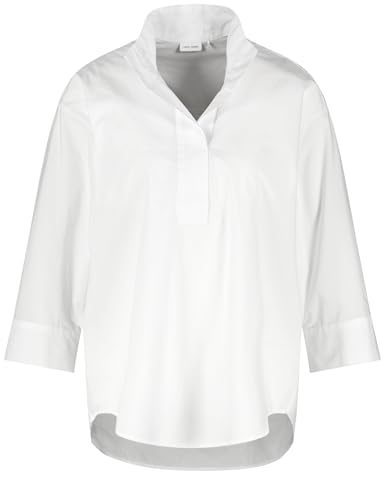 Gerry Weber Damen 3/4 Arm Bluse aus Baumwolle 3/4 Arm, geknöpfte Armschlitze, Manschetten unifarben weiß/weiß 40 im Sale