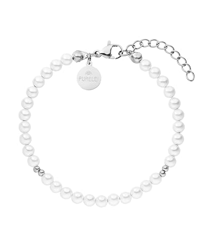 Purelei Finesse Armband (Silber) – Elegantes, verspieltes Damen Armband – Edelstahl – Verstellbare Länge 16-19 cm – Hawaiianisch inspiriert & wasserfest im Sale