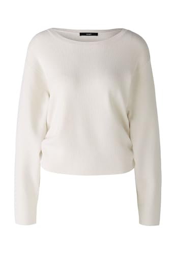 Oui Damen Pullover Viskosemischung schmal geschnitten Uni Freizeit Rundhals ohne Kragen Viskosemischung im Sale