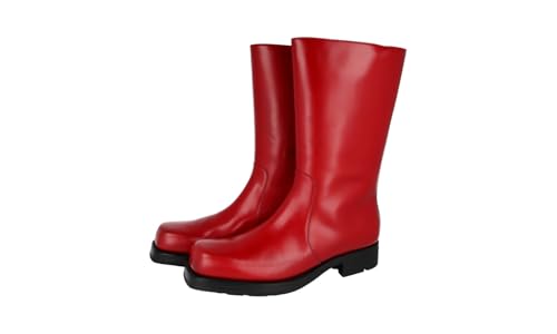 Prada Herren Rot Leder Stiefel 2UG004 B4L F0D56 43 EU/UK 9 im Sale