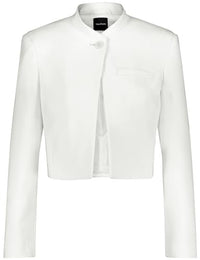 Thumbnail for Taifun Damen Kurzblazer im neuen Bolero-Stil Langarm, geknöpfte Armschlitze unifarben Offwhite 46 im Sale