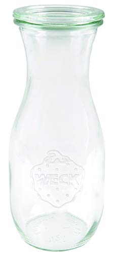 Weck Saftflasche 500 ml (Hochwertiges Einweck, Einmach Glas mit Glasdeckel; geeignet für Flüssigkeiten; Hitzebeständig; Mikrowellengeeignet; Backofengeeignet; Rundrandglas)764, 6 Stück im Sale