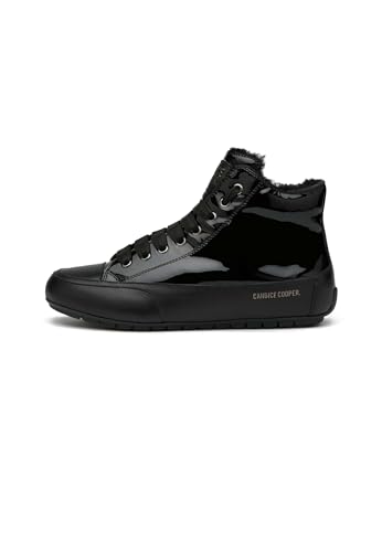 Candice Cooper Hohe Sneakers aus Leder und Lackleder, schwarz 42 im Sale