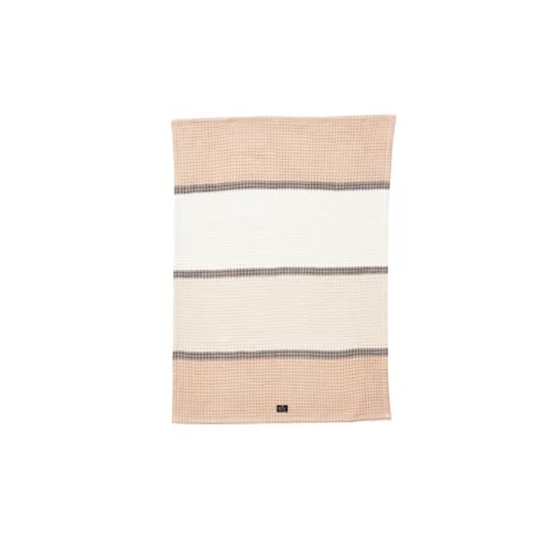 LEXINGTON Organic Cotton Waffle Kitchen Towel, Beige/White, 50x70