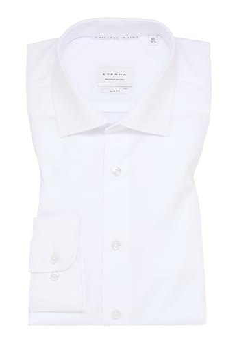 ETERNA Slim Fit Hemd Langarm 67cm | Reine Baumwolle | Kentkragen| bügelfrei| Uni weiß Gr. 44 im Sale