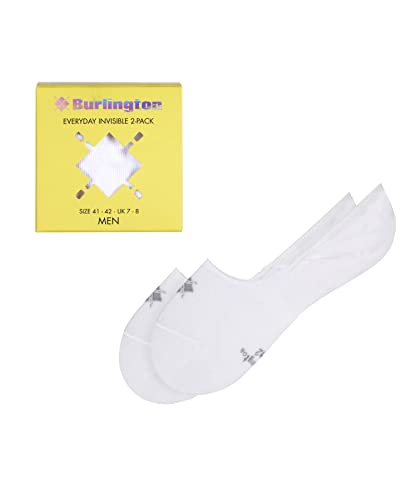 Burlington Herren Füßlinge Everyday 2-Pack Box IN Baumwolle unsichtbar einfarbig 2 Paar, Weiß (White 2000) neu - umweltfreundlich, 41-42 im Sale