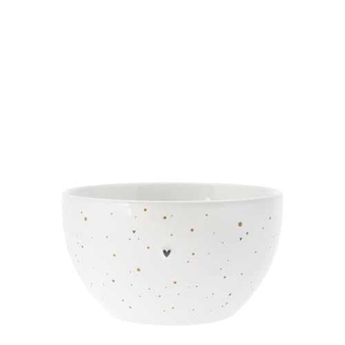 Bastion Collections Bowl Little Dots Keramik weiß karamell D13cm RJ/BO 034 BC Keramikgeschirr Müslischale