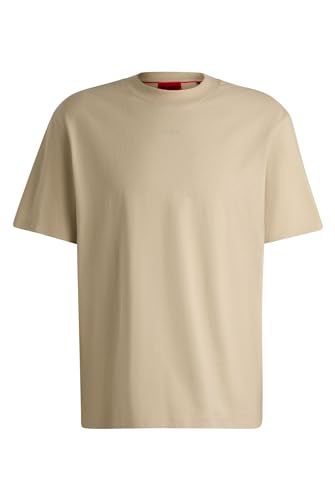 HUGO Herren Dapolino Relaxed-Fit T-Shirt aus Baumwolle mit Logo-Print Hellbeige im Sale