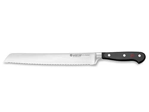 WÜSTHOF Classic Brotmesser 23 cm mit Präzisions-Doppelwelle, schwarz